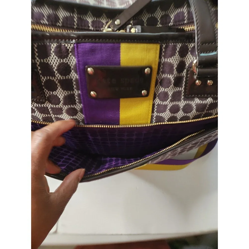 Kate Spade Travel Weekender Duffle Bag Large Brown And Purple Read Description
